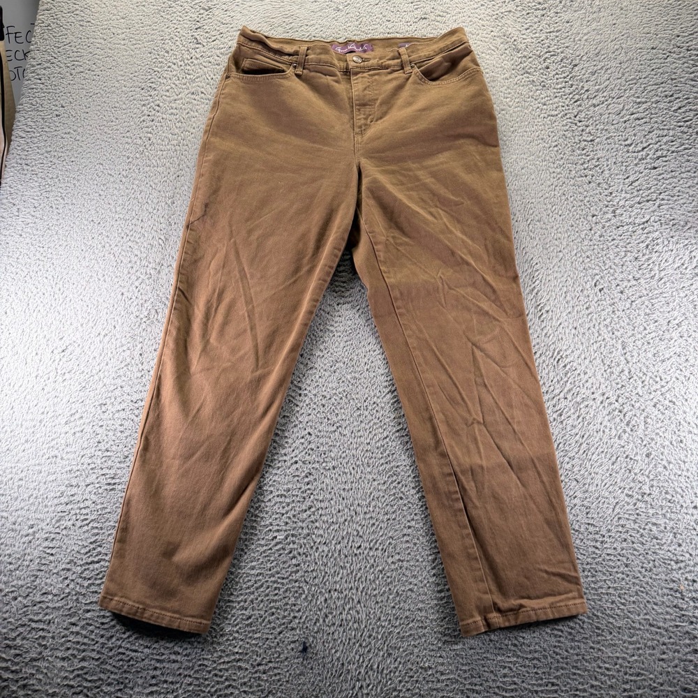 Gloria Vanderbilt Amanda Jeans Women's 12 Brown Cotton Denim Straight Workwear